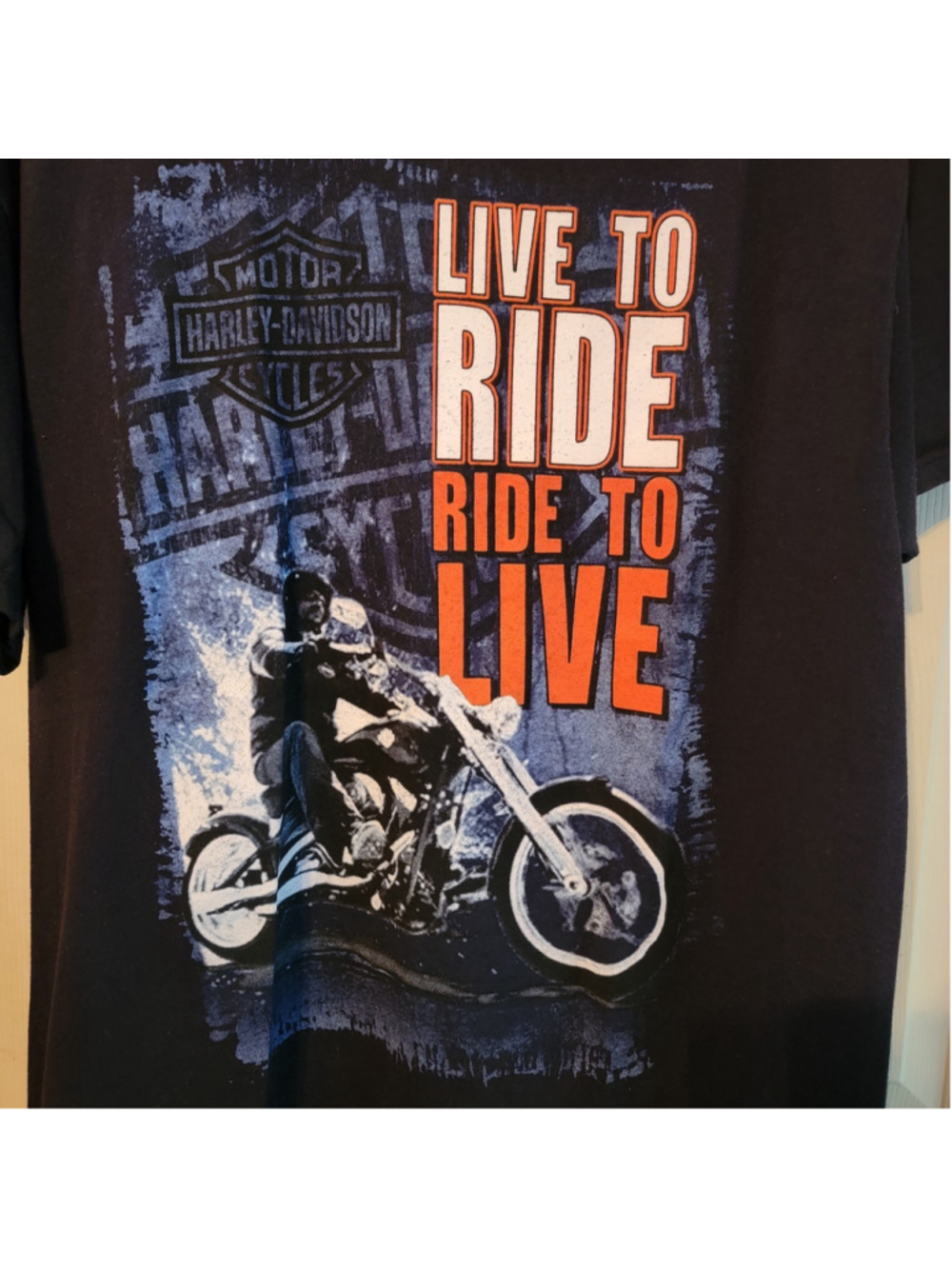 Vintage Y2K Live To Ride Ride To Live Harley Davidson T-Shirt Sz L - Picture 3 of 9